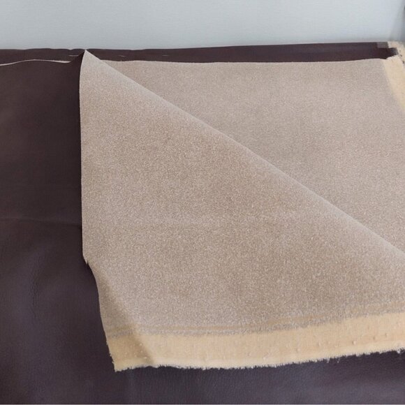 Brown Faux Leather Vinyl Pleather Upholstery Fabric 1.72 Yds X 58" Wide - Picture 4 of 6